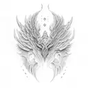 Roshan name and wing tattoo design idea