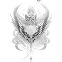 Roshan name and wing tattoo design idea