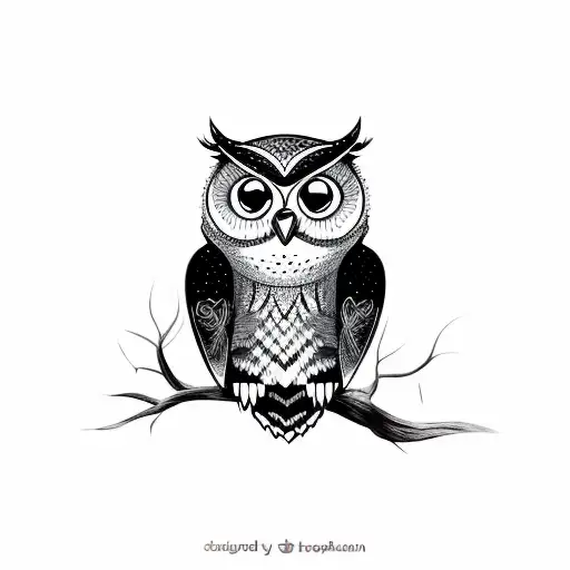 CUTE owl tattoo design idea