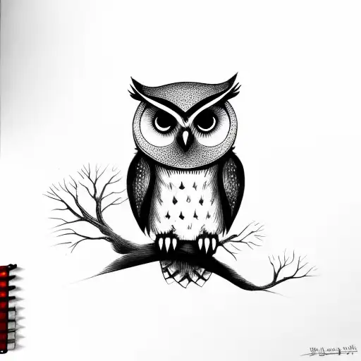 CUTE owl tattoo design idea