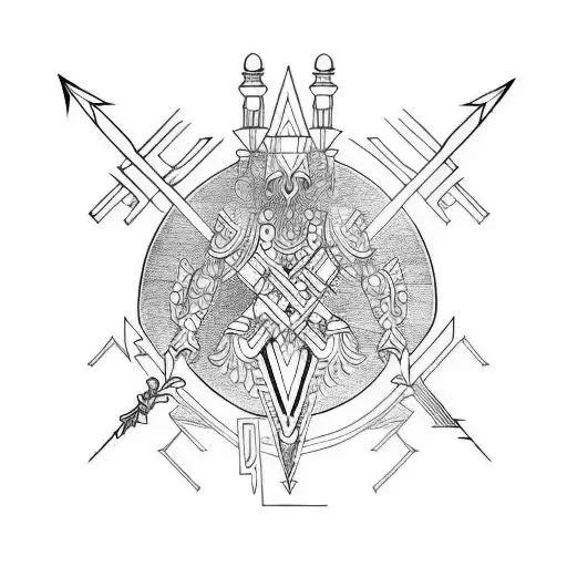 THREE SWORDS tattoo design idea