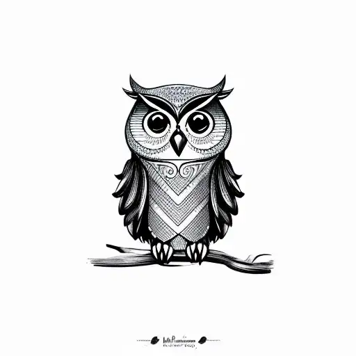 CUTE owl tattoo design idea