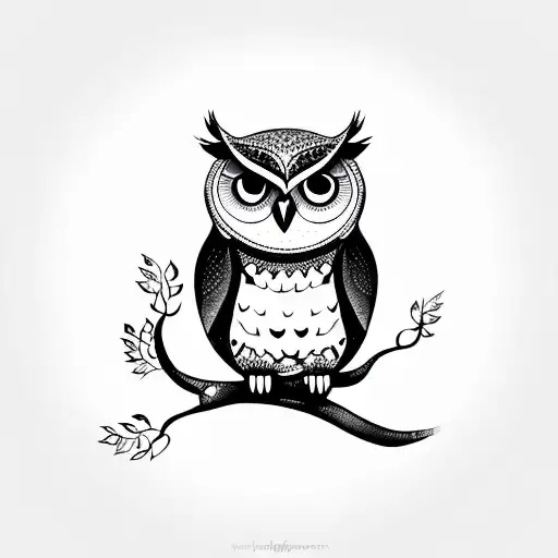 CUTE owl tattoo design idea