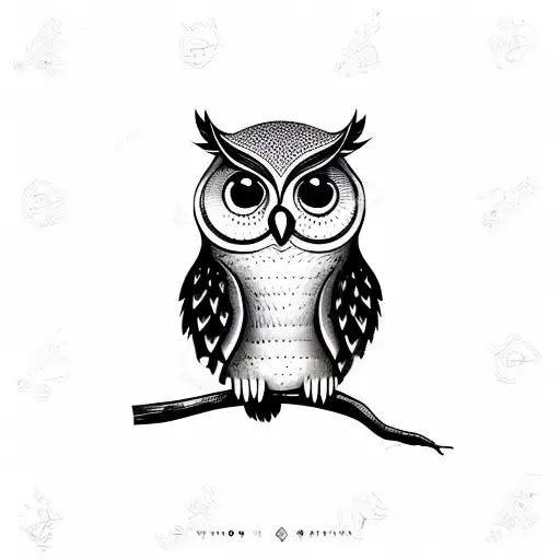 CUTE owl tattoo design idea
