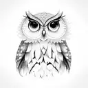 CUTE LIGHT WINGS owl tattoo design idea