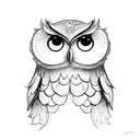 CUTE LIGHT WINGS owl tattoo design idea