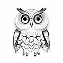 CUTE LIGHT WINGS owl tattoo design idea