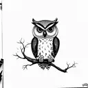 CUTE owl tattoo design idea
