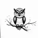 CUTE owl tattoo design idea