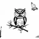 CUTE owl tattoo design idea