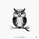 CUTE owl tattoo design idea