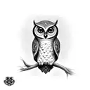 CUTE LIGHT OWL tattoo design idea