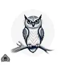 CUTE LIGHT OWL tattoo design idea