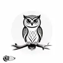 CUTE LIGHT OWL tattoo design idea