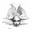 CLOUD ANGEL tattoo design idea