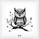 CUTE owl tattoo design idea
