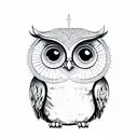 CUTE LIGHT owl tattoo design idea