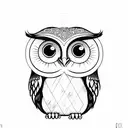 CUTE LIGHT owl tattoo design idea