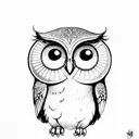 CUTE LIGHT owl tattoo design idea