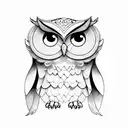 CUTE LIGHT WINGS owl tattoo design idea