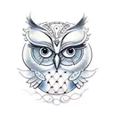 CUTE LIGHT OWL tattoo design idea