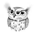 CUTE LIGHT OWL tattoo design idea