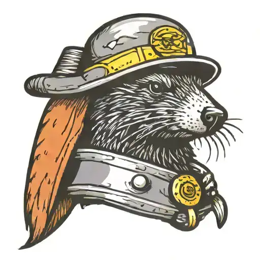 A mole with a miners hat tattoo design idea