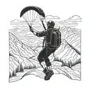 paragliding  guy and hiking guy tattoo design idea