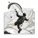paragliding  guy and hiking guy tattoo design idea
