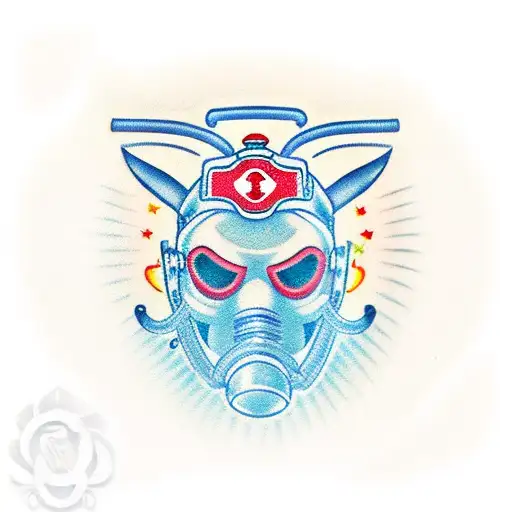 omni mask, with a veterinarian twist  tattoo design idea