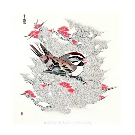 Sparrow tattoo design idea