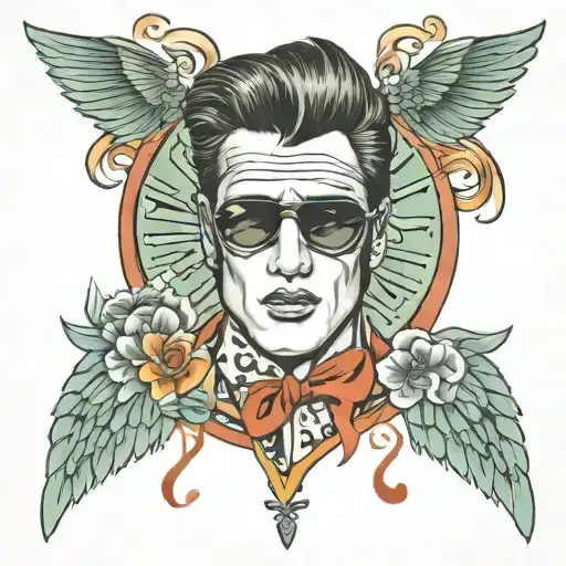 elvis presely theme tattoo design idea