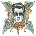 elvis presely theme tattoo design idea