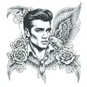 elvis presely theme tattoo design idea