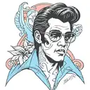 elvis presely theme tattoo design idea