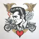 elvis presely theme tattoo design idea