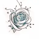 Black rose and cherry blossom tattoo design idea