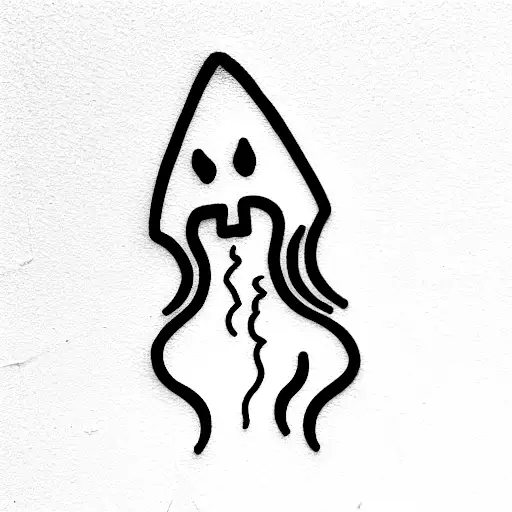 ghost smoking a joint tattoo design idea