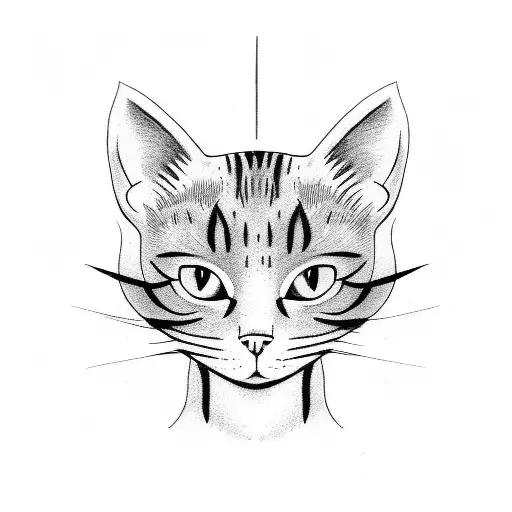 cat recording as a dj at a rave tattoo design idea