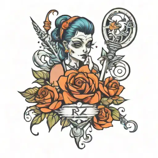 R N J A Z character tattoo design idea