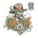 R N J A Z character tattoo design idea