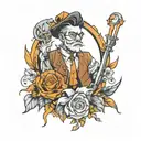 R N J A Z character tattoo design idea