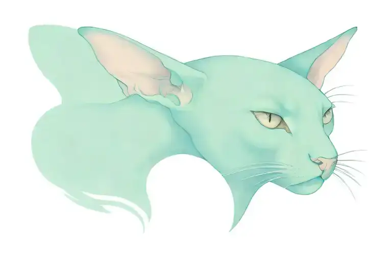 Sphynx cat head tattoo tattoo design idea