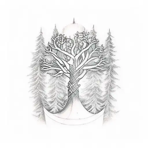 tree age of vikings  tattoo design idea