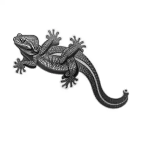 a house gecko tattoo design idea