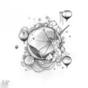 chiffre 12 avec ballon basket tattoo design idea