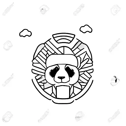 panda hugging an ice cube tattoo design idea