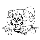 panda hugging an ice cube tattoo design idea