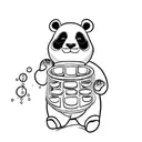 panda hugging an ice cube tattoo design idea