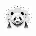 panda hugging an ice cube tattoo design idea